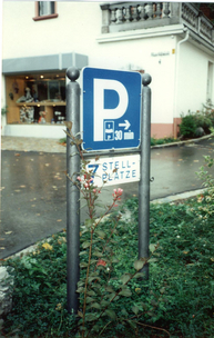 Werbetafel Grönenbach Parkplatz