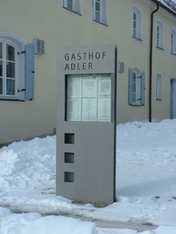Schaukasten für Menükarte Gasthof Adler